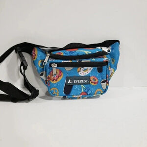 Everest Blue Fanny Pack with Doughnuts/Coffee/Sweets Design.